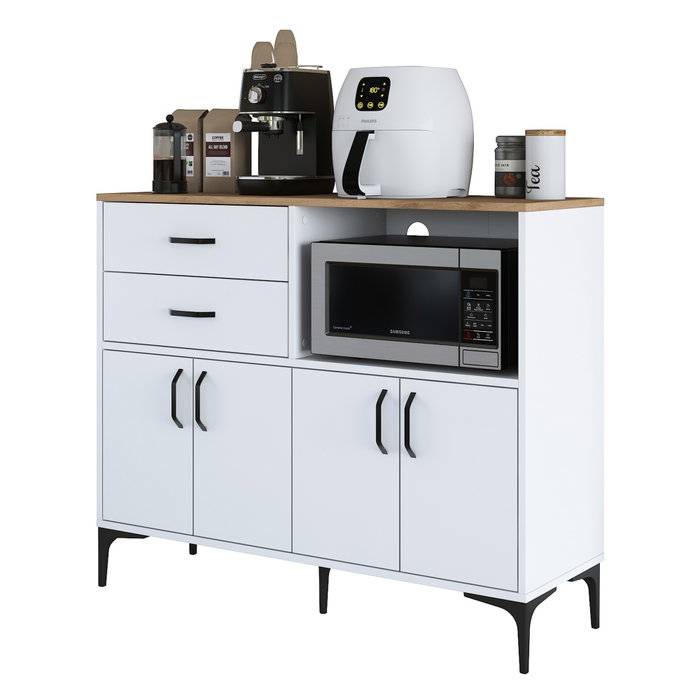 Hanah Home Gabinete Multipropósito Blanco y Nuez